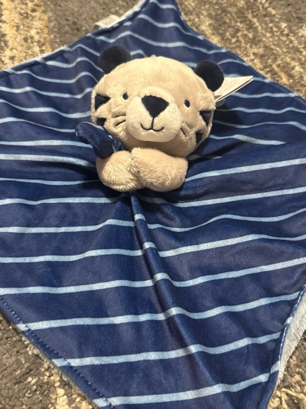 Blue Striped Tiger Security Blanket Comforter for Kids